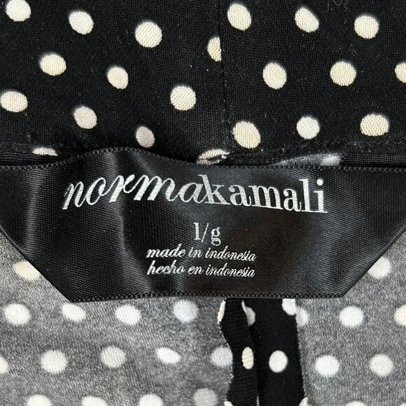 Norma Kamali Baby Dot Faux Wrap Dress Black White Polka Dot Size Large - Picture 6 of 8